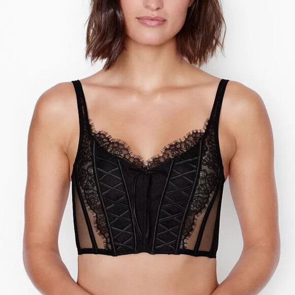 Victoria’s Secret Unlined Lace Up Corset Top - Picture 1 of 6